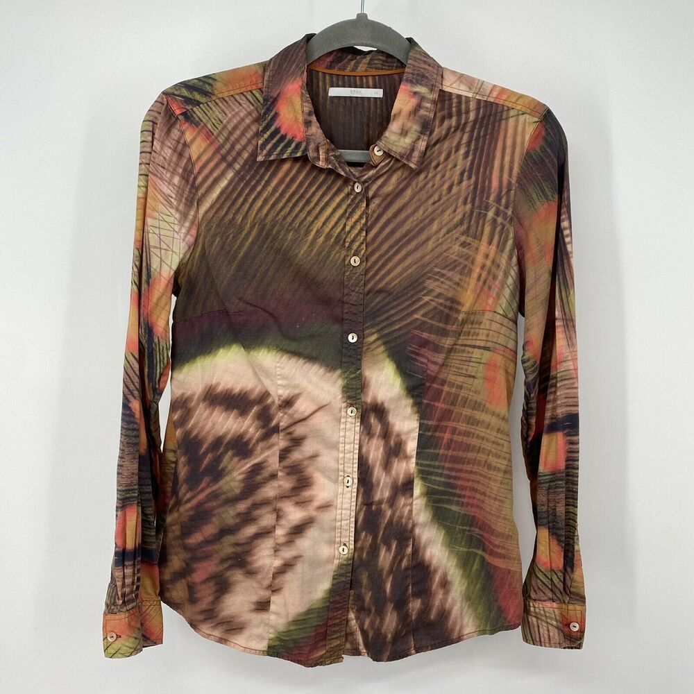 Brax Womens Cotton Victoria Button Up Long Sleeve Shirt Blouse Top- Size 38 US M